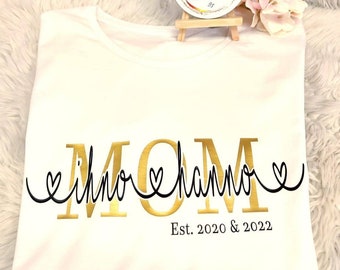 MOM Shirt, Top, Personalized, OMA Shirt, T Shirt, Mom Shirt since