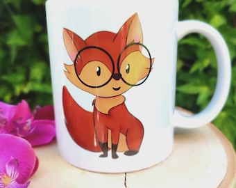 Coffee cup, fox couple, fox and vixen, ceramic cup in different designs