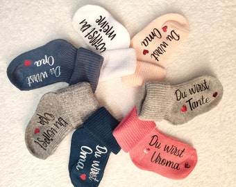Baby socks, various colors, personalised, coming soon socks, pregnancy announcement, baby shooter party, gender party