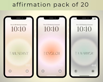 Affirmation Phone Wallpaper Pack, Affirmation Lock Screen, Motivational Phone Wallpaper, Inspirational Phone Wallpaper, Cute Phone Wallpaper