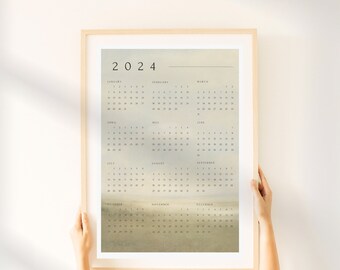 2024 CALENDAR, Annual Calendar, Elegant Minimal Calendar, Made in Maine