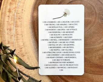 Affirmation Card, Affirmation Bookmark, Motivational Bookmark, Inspirational, Good Luck Gift, Office Desk Gift, Thinking of You