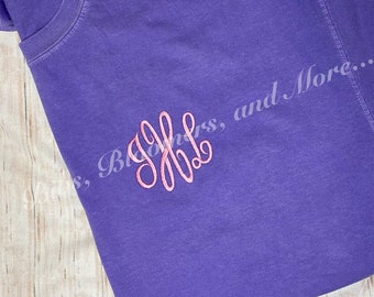 Monogrammed Long Sleeve T-shirt, Personalized Tee, Cotton T-shirt