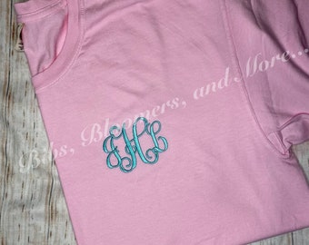 Monogrammed Short Sleeve T-shirt, Personalized Tee, Cotton T-shirt
