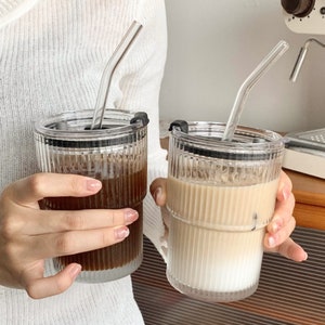 Home Made Milk Bubble Tea In A Transparent Glass On The Coaster On