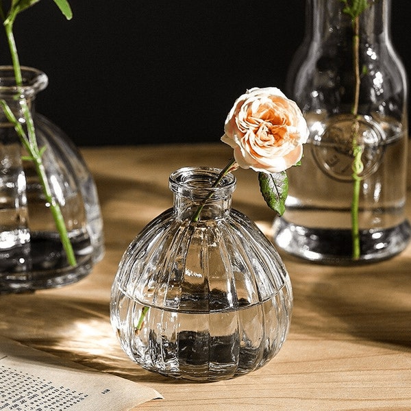 Clear Glass Bud Vase Etsy