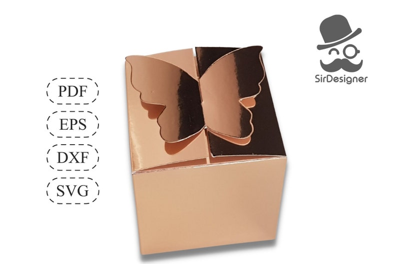 Butterfly Box Template SVG DXF PDF Party Favors Box Etsy