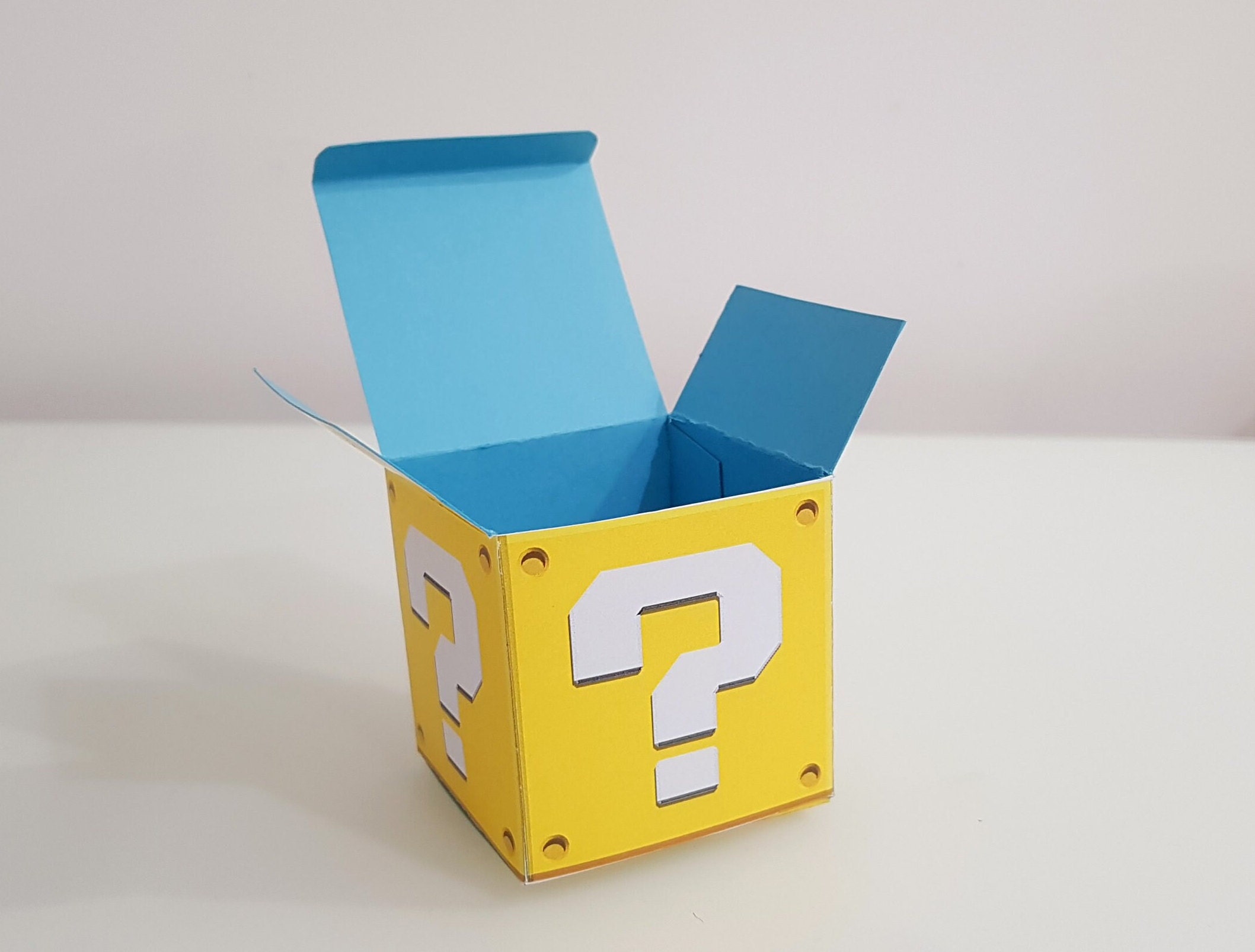 Super Mario Question Box Printable A4 Yellow Favor Box Gift Etsy Canada