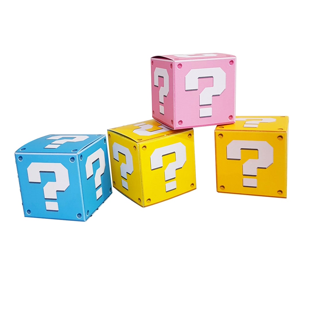 Super Mario Question Mark Boxes Bundle Printable A4 Favor Box Gift Box