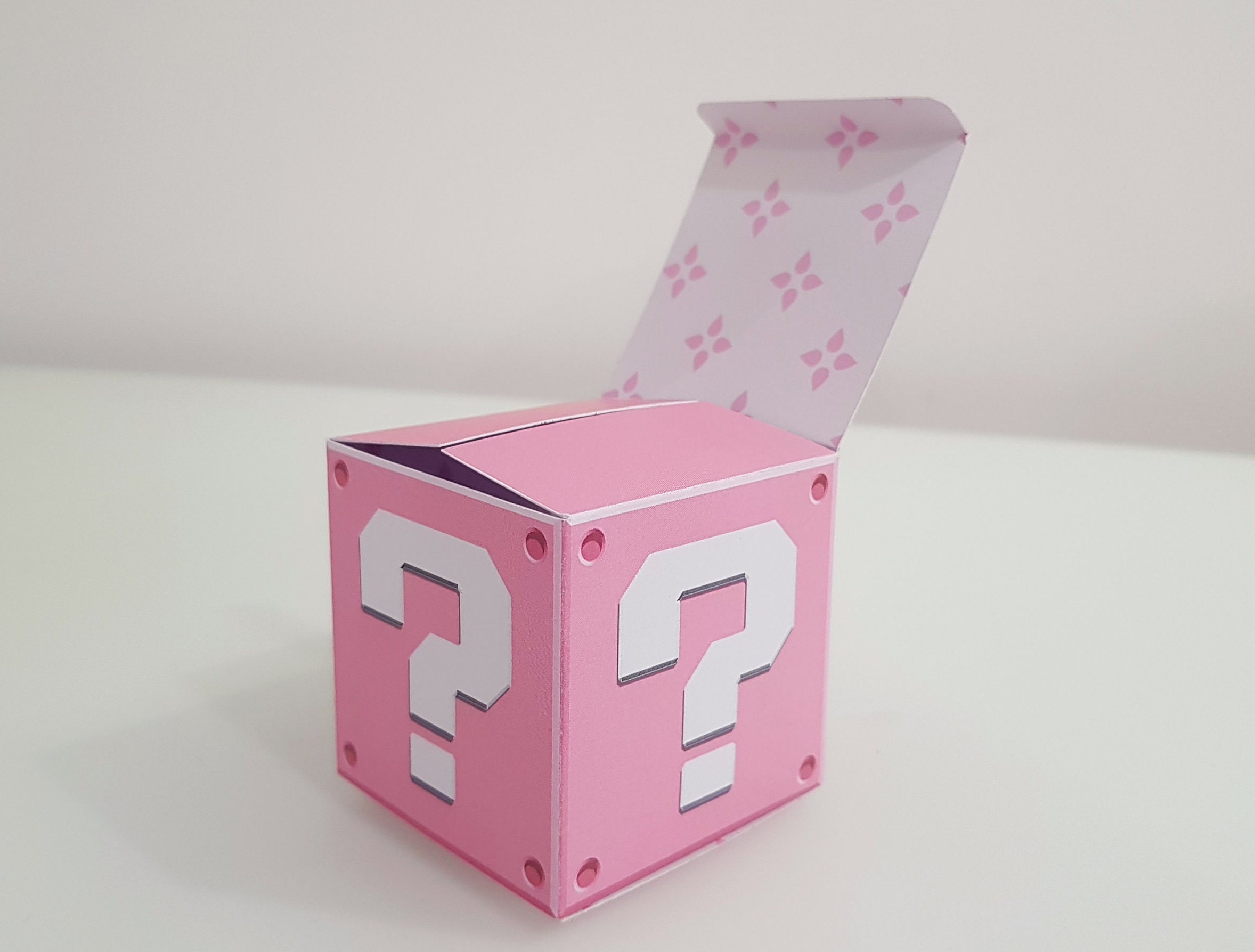 Super Mario Question Box Printable A4 Pink Favor Box Gift Box - Etsy Australia