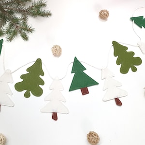 Guirnalda de fieltro para árbol de Navidad, decoración navideña para guardería, decoración para repisa de chimenea