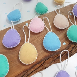 Hanging Mini Easter Egg Tree Decor Felt Stuffed Ornament, Easter Nursery Decor