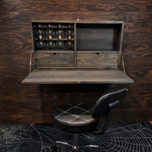 Wall Mounted Fold-Away Ritual Altar – Space Saving Witchcraft Cabinet