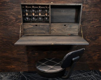 Wall Mounted Fold-Away Ritual Altar – Space Saving Witchcraft Cabinet