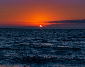 Sunset Wall Art Prints, Ocean Art, Ocean Canvas Art, Sea Prints, Sunset Print, Tropical Wall Decor, Ocean Wall Art, Triptych, Florida Art