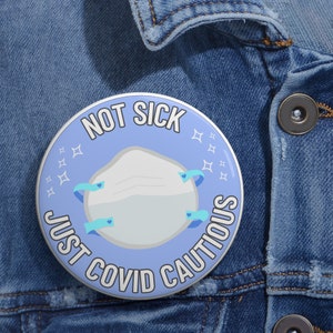 COVID-varning Knappar | Använd mask | Samhällsvård | Immunsvagat | Stolthet över funktionsnedsättning