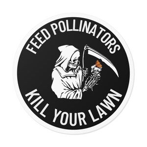 Adesivo "Alimente os Polinizadores, Mate Seu Gramado", Adesivo para Carro, Estilo Cottagecore Sombrio, Jardinagem Gótica, Permacultura, Gothcore, Adesivo de Vinil para Polinizadores imagem 5
