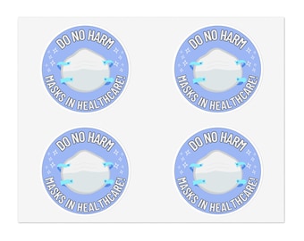 Masks in Healthcare Stickers: Vinyl Sticker Sheet Bundle