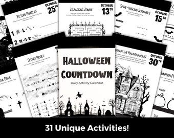 Printable Halloween Haunted House Countdown Advent Calendar - Etsy UK