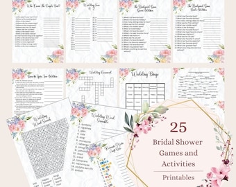 Flower bridal shower games, Bridal shower games, printable bridal shower games, Games pack, Bridal shower, printable games, Modern games