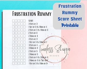 Printable Rummy Score Sheets | Frustration Rummy Cards | Gin Rummy ...