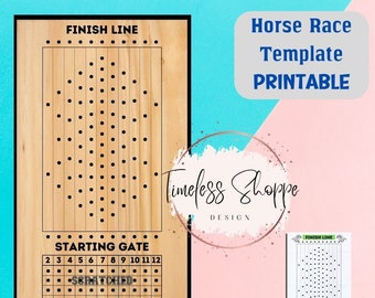 Modèle de jeu de dés de course de chevaux, jeu de dés de course de chevaux, jeu de course de chevaux, jeu de chevaux de course, modèle de jeu, jeu amusant, imprimable, SVG, PNG, JPEG