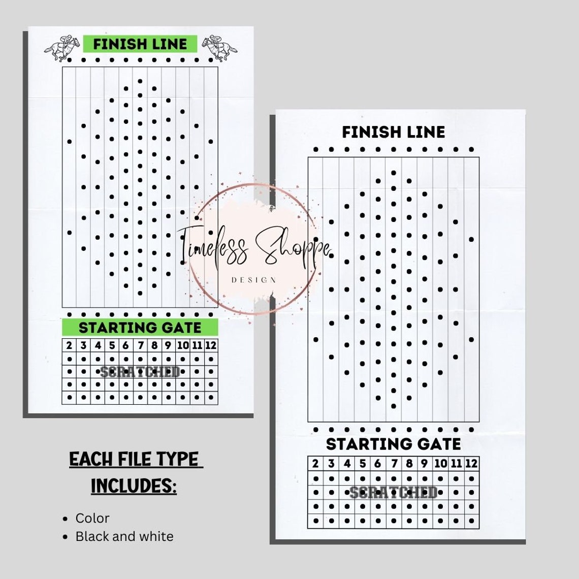 Horse Race Dice Game Template, Horse Race Dice Game, Horse Race Game