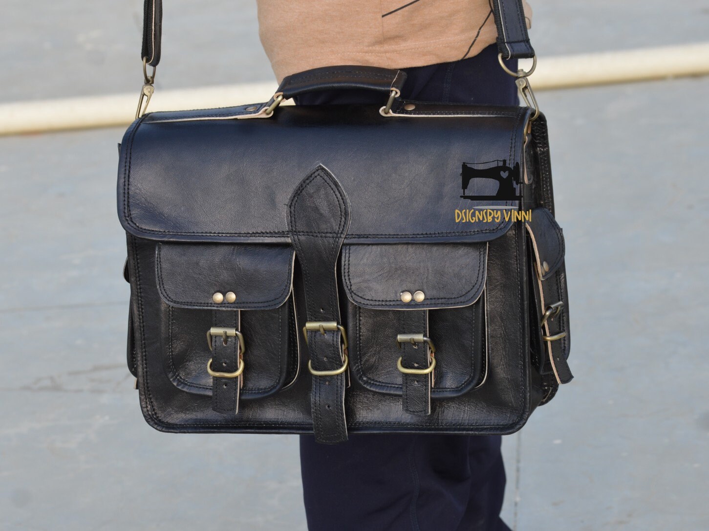 Franklin Covey Leather Brown Briefcase Laptop Bag Double 