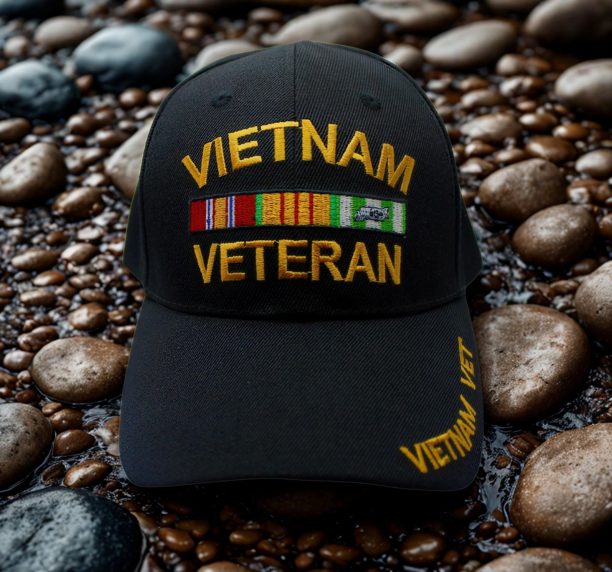 ベトナム戦争退役軍人用帽子。刺繍入りベトナム戦争退役軍人用キャップ