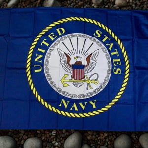 3 x 5 Amerikaanse marinevlag, militaire banner met Navy Seal, buiten binnen patriottisch decor, Amerikaanse marineblauwe vlag, patriottische vlag, marineveteraan cadeau