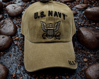 アメリカ海軍の帽子。刺繍入りのアメリカ海軍退役軍人用帽子。アメリカ