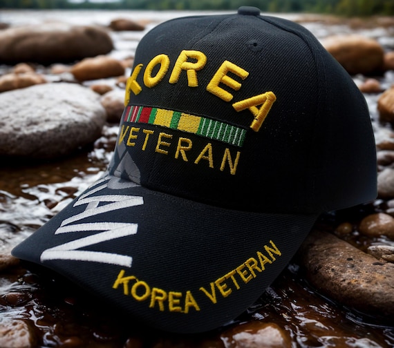 韓国退役軍人黒帽子。朝鮮戦争退役軍人キャップ。退役軍人帽子