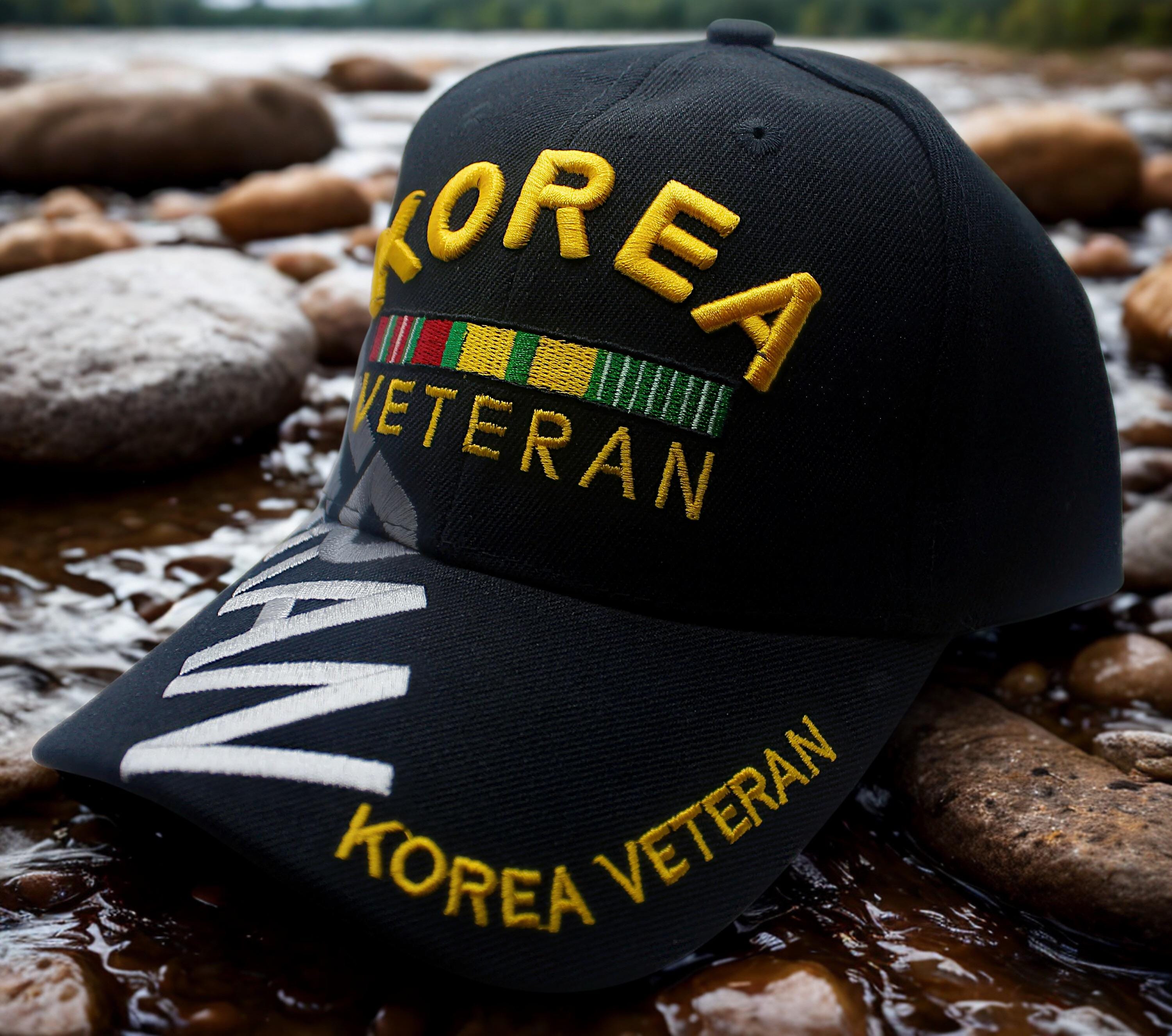 韓国退役軍人黒帽子。朝鮮戦争退役軍人キャップ。退役軍人帽子