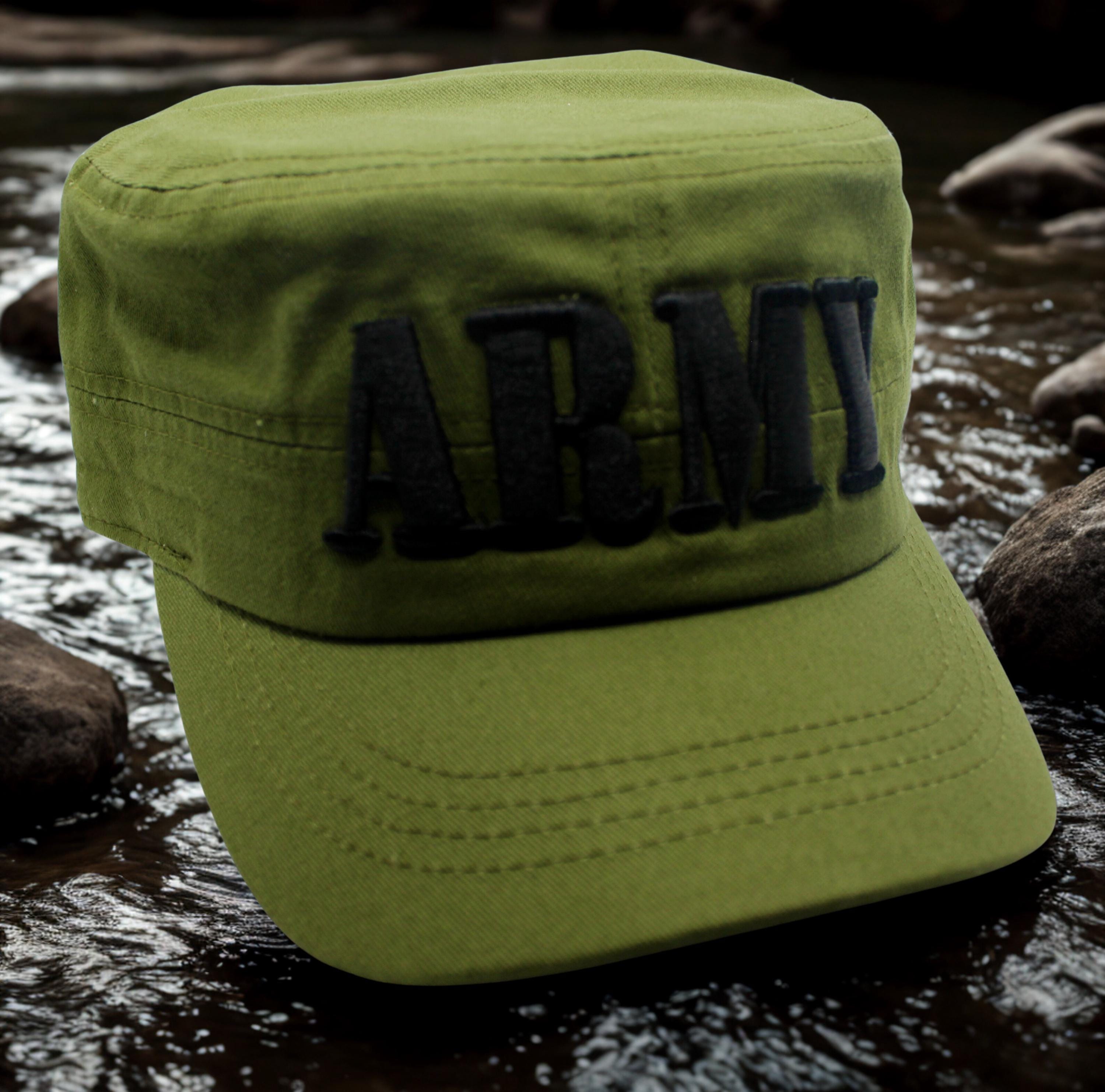 U.S. Army Hat, Military Patrol Cap, Embroidered U.S Army Green Cap