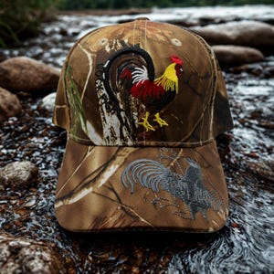 Rooster Baseball Hat. Rooster Camo Trucker Cap. Cock Fight Hat. Adjustable Cock Fight Hat. Gorra de Gallo. Hecho en México Hat. Mexican Hat
