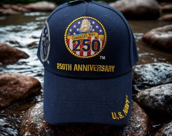 【未使用】アメリカ海軍 250周年 記念 キャップ アメリカ海軍250周年記念ベースボールキャップ。公式ライセンス取得
