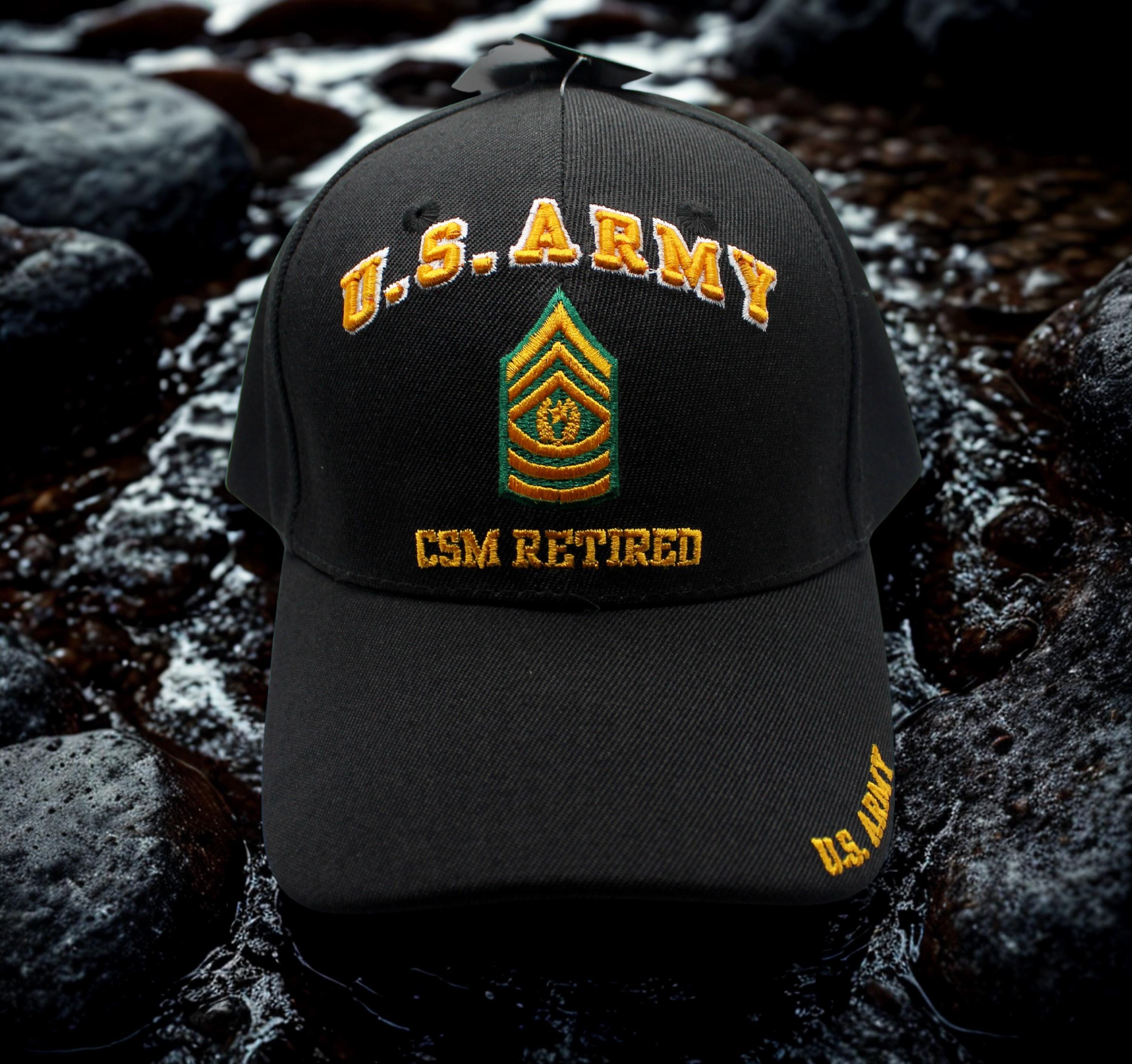 United States Army Star Embroidered Black Baseball Cap - Adjustable Military Hat - View #4