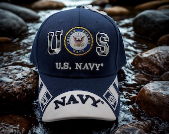 アメリカ海軍の帽子。刺繍入りのアメリカ海軍退役軍人用帽子。アメリカ