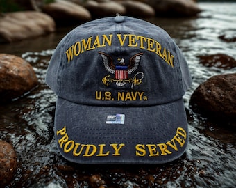 アメリカ海軍キャップ - 刺繍入りアメリカ海軍野球帽 - ネイビー