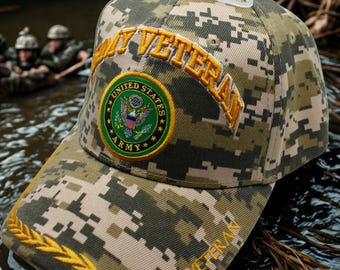 Cappellino Militare Baseball Nero Con Velcro - Esercito Americano Veterano Ingegnere - Regolabile