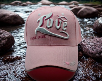 Love hat. I Love Jesus Hat. Religious Baseball Cap, Christian Pink Hat, I Love Jesus Cap, I Love Jesus All The Time Hat. Jesus Hat