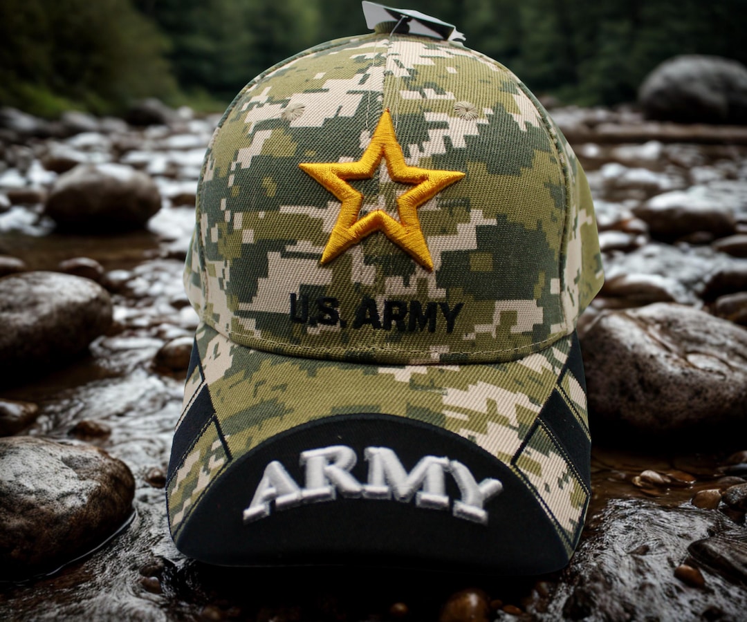 アメリカ陸軍迷彩帽 星刺繍入り アメリカ陸軍キャップ 退役軍人ギフト アメリカ陸軍野球帽 アメリカ陸軍退役軍人帽子 アメリカ陸軍帽子 退役軍人帽子 - 日本