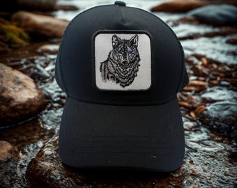 Women\'s Animal Embroidered Baseball Cap Black Gray Lightweight Casual Wolf Wolf Hat main image 2