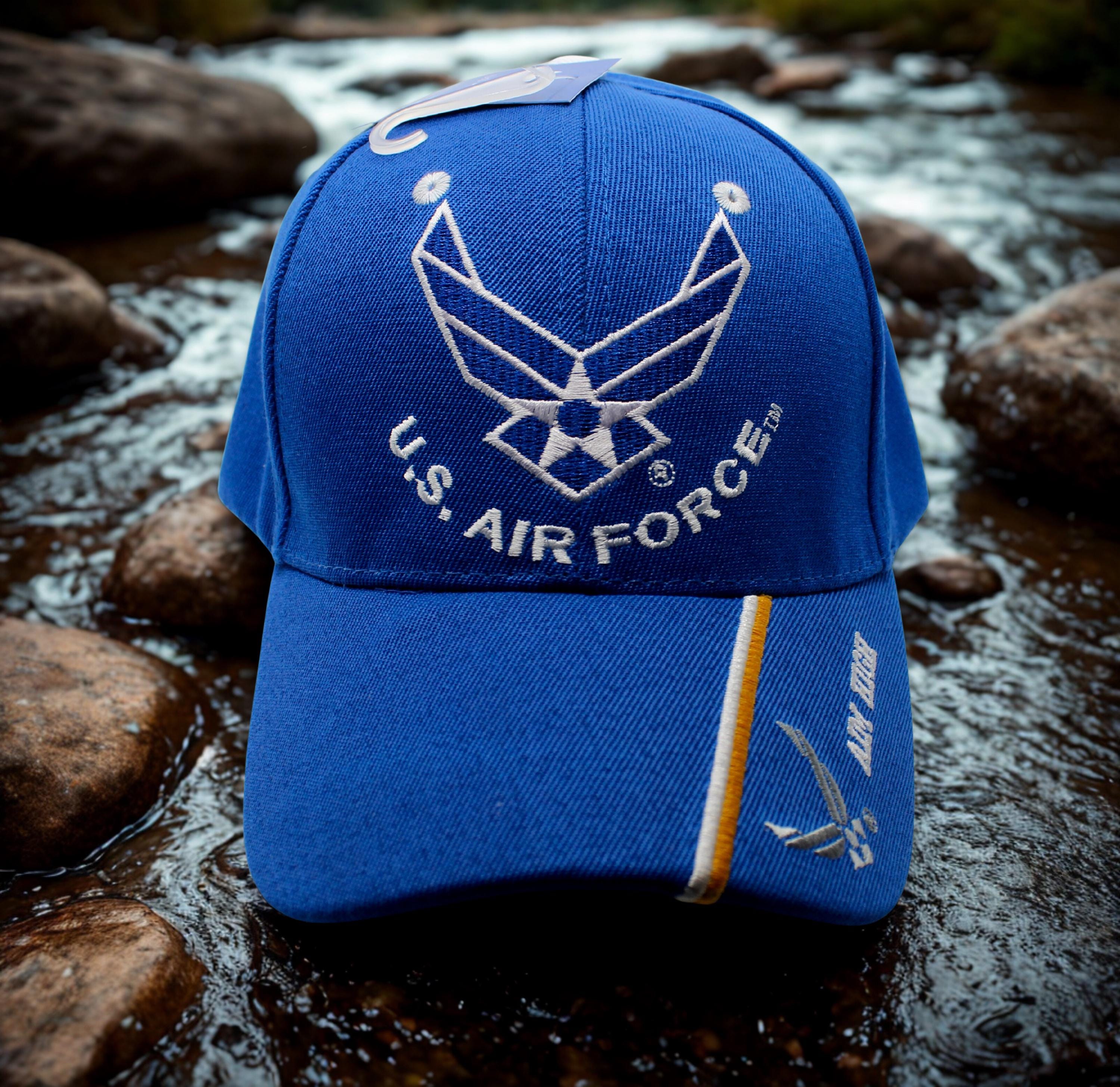 US Air Force Hat, Light Blue USAF Baseball Cap With Embroidered