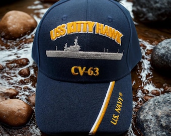米海軍　キティーホーク　帽子 アメリカ海軍の帽子。USSキティホークCV-63帽子。航空母艦帽子