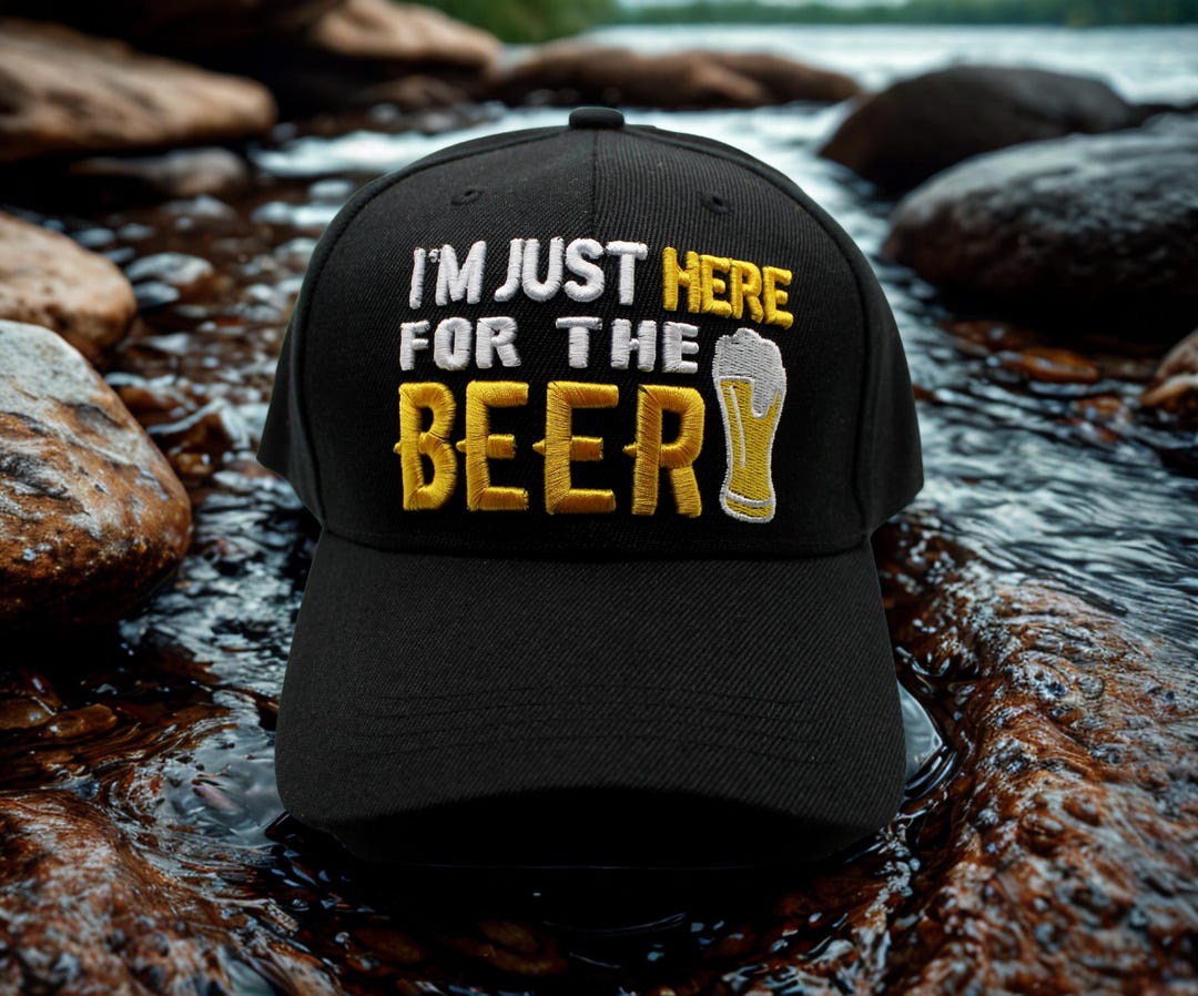 Black Funny Beer Hat. Im Just Here for the Beer Hat. Party Cap ...