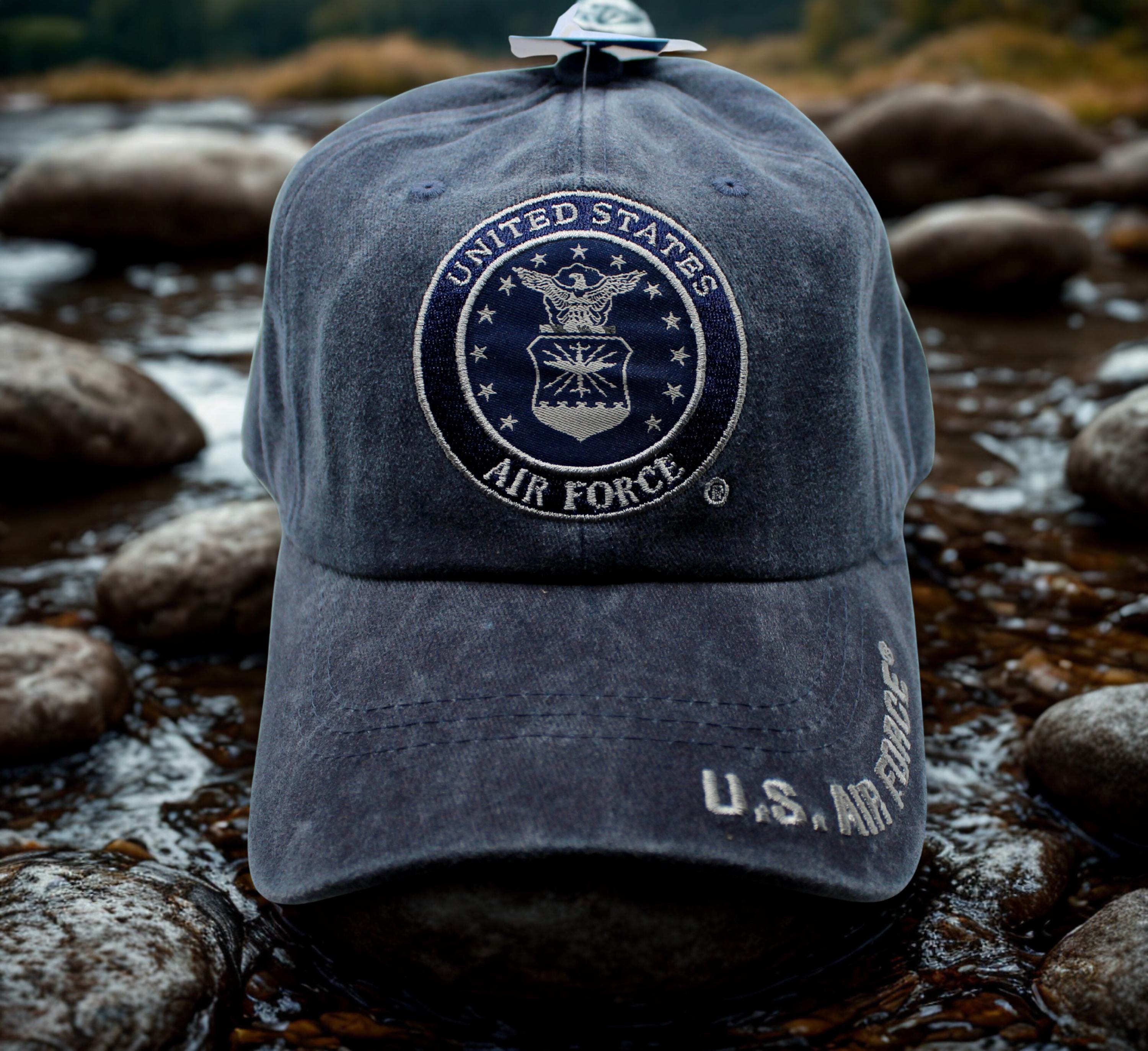 US Air Force Hat, Blue USAF Baseball Cap With Embroidered Air