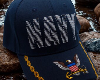 アメリカ海軍の帽子、アメリカ海軍の刺繍入り野球帽、アメリカ海軍