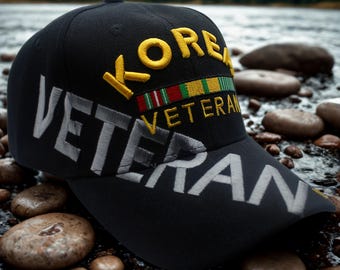 韓国退役軍人黒帽子。朝鮮戦争退役軍人キャップ。退役軍人帽子