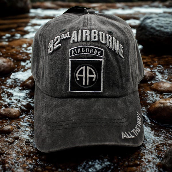 Gorra de béisbol de la 82.ª División Aerotransportada del Ejército de los Estados Unidos, gorra militar negra, regalo bordado del Ejército de EE. UU. para veteranos, gorra de la 82.ª División Aerotransportada del Ejército de EE. UU.